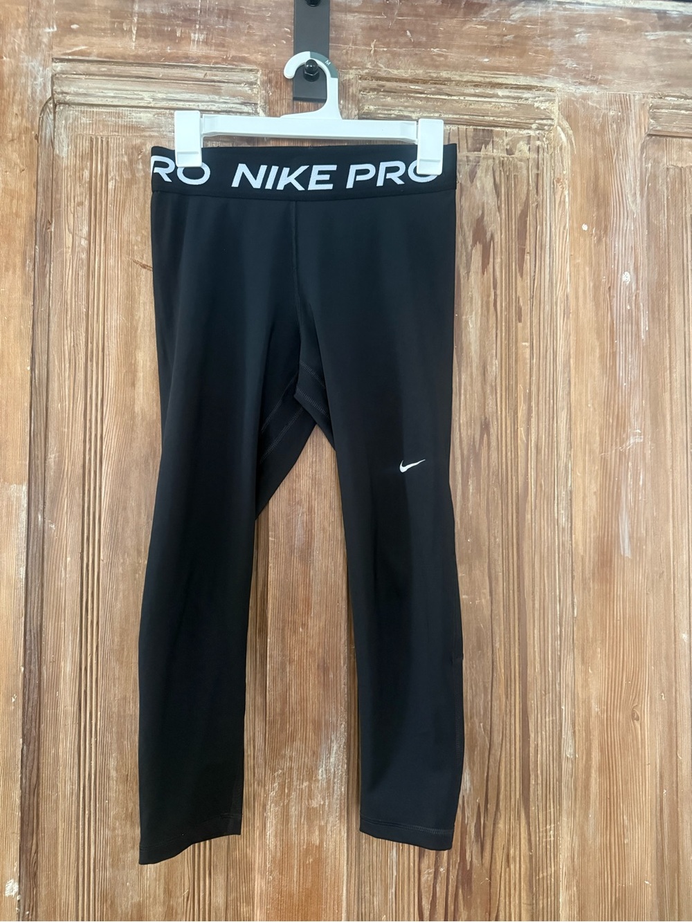 Nike Black Kids' Performance Leggings with White Logo